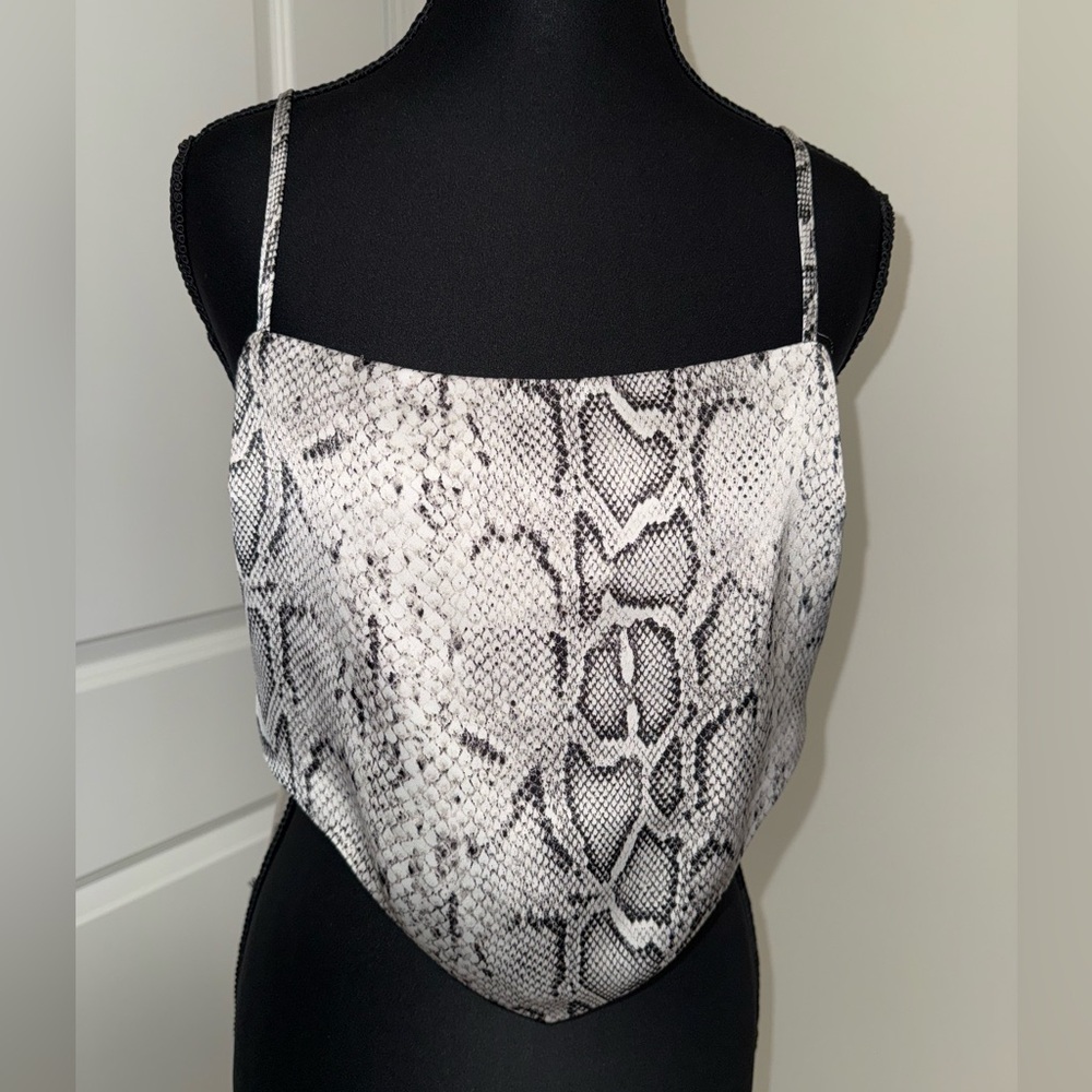 Snake print crop top